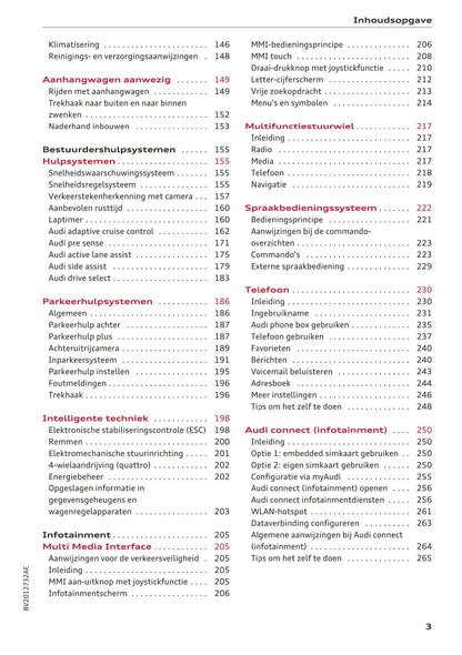 2016-2018 Audi A3/S3/RS 3 Bedienungsanleitung | Niederländisch