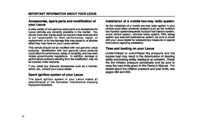 2004 Lexus LX 470 Owner's Manual | English