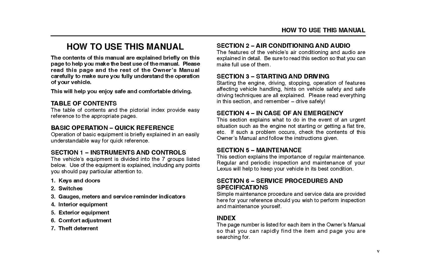2002 Lexus LX 470 Owner's Manual | English