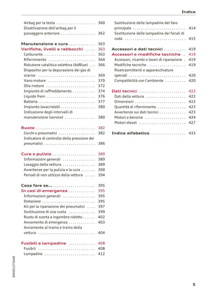 2015-2019 Audi A4/A4 Limousine/A4 Avant Owner's Manual | Italian