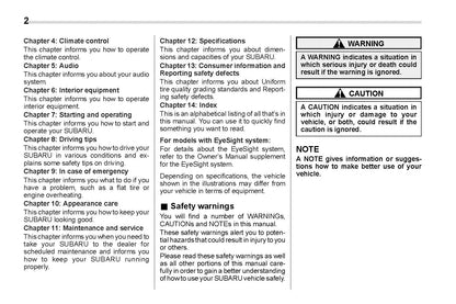 2022 Subaru Crosstrek Owner's Manual | English