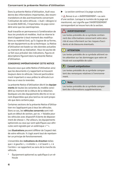 2018-2023 Audi Q3/Q3 Sportback/RS Q3/RS Q3 Sportback Owner's Manual | French