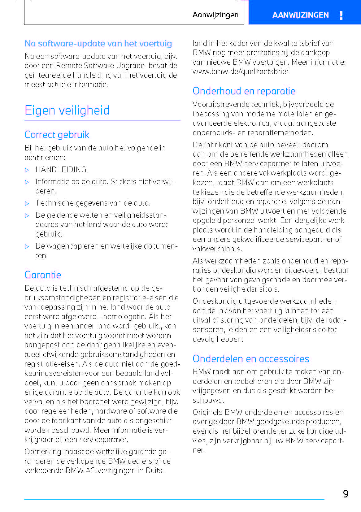 2022-2023 BMW i4/i4 Gran Coupé Owner's Manual | Dutch