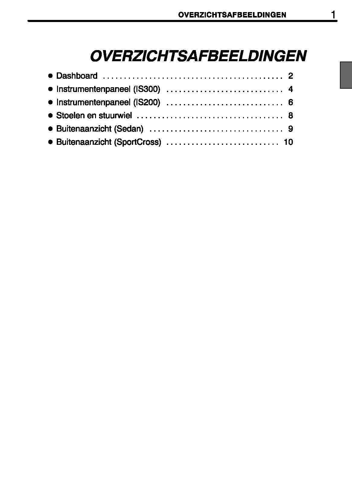 2004-2005 Lexus IS200/IS300 Owner's Manual | Dutch