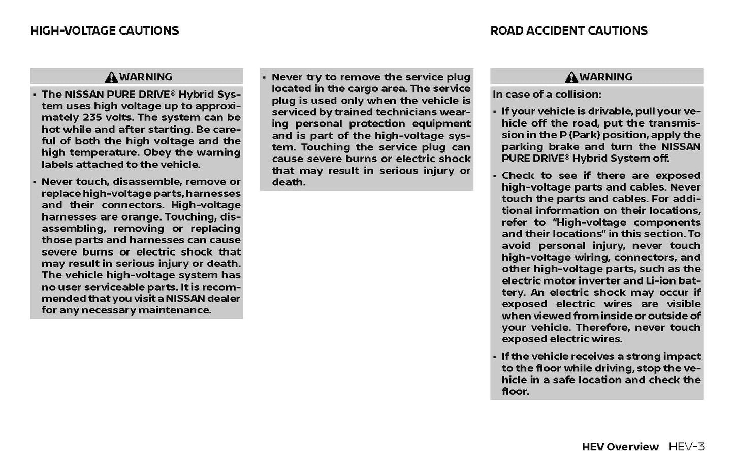 2018 Nissan Rogue Hybrid Owner's Manual | English