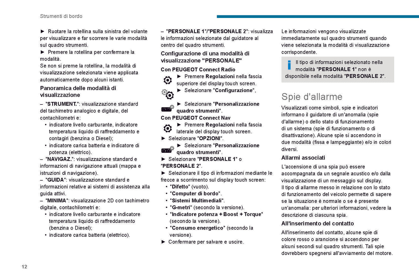 2019-2020 Peugeot 208/e-208 Owner's Manual | Italian