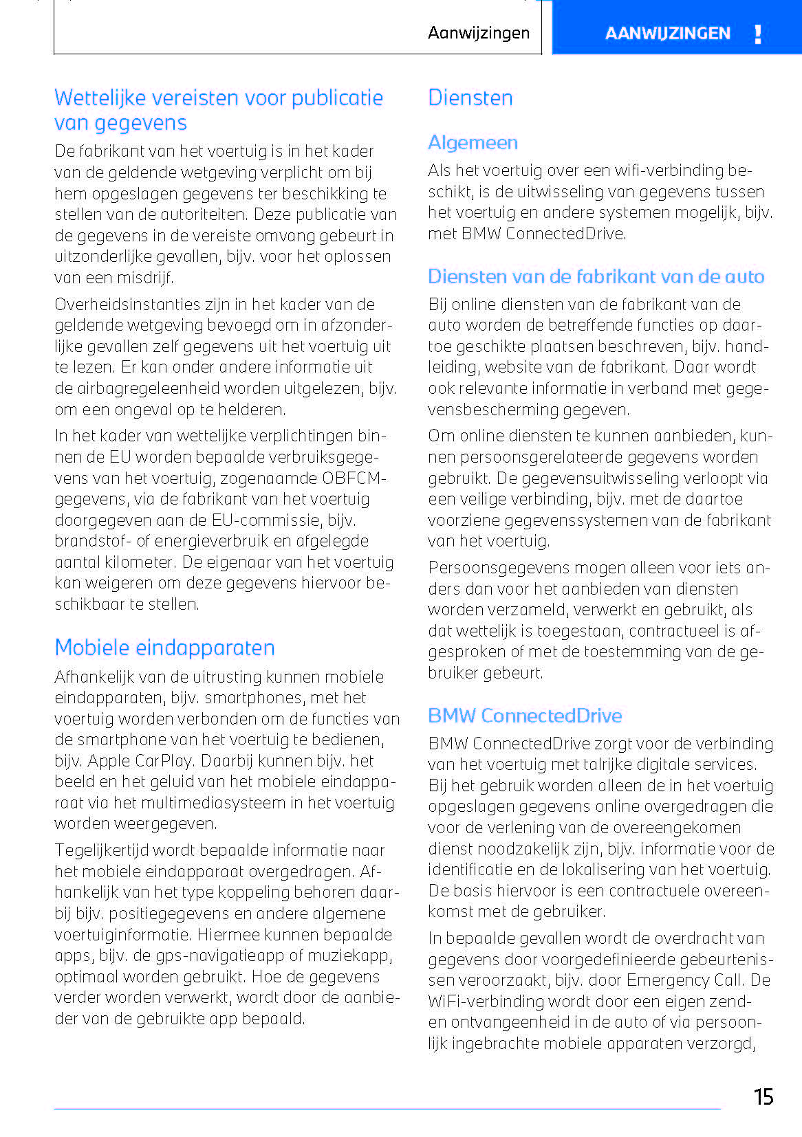 2022-2023 BMW i4/i4 Gran Coupé Owner's Manual | Dutch