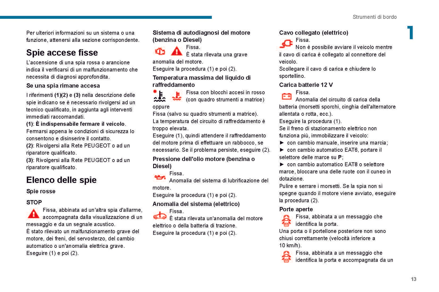 2019-2020 Peugeot 208/e-208 Owner's Manual | Italian