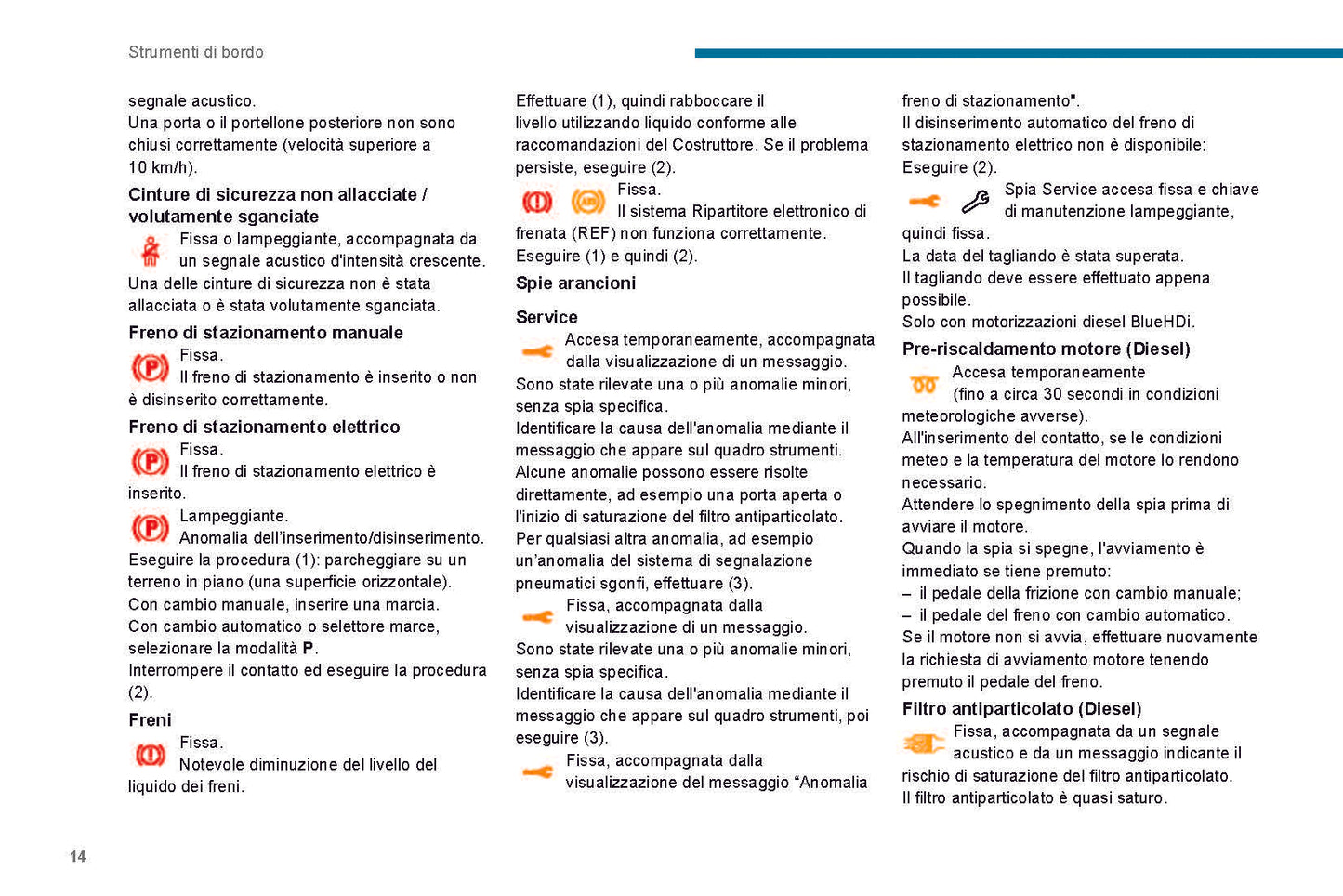 2019-2020 Peugeot 208/e-208 Owner's Manual | Italian