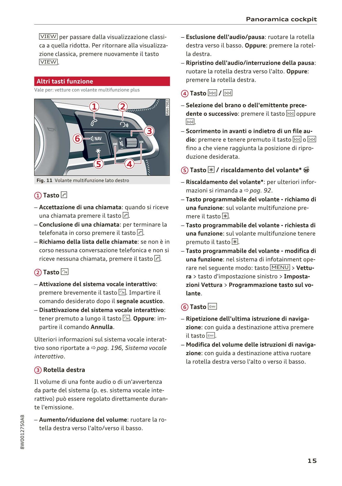 2015-2019 Audi A4/A4 Limousine/A4 Avant Owner's Manual | Italian