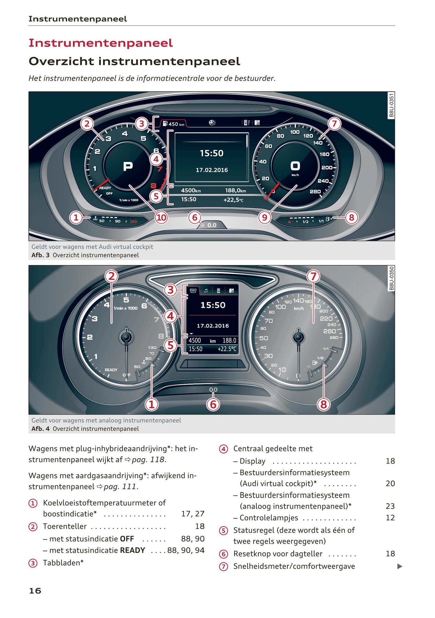 2016-2018 Audi A3/S3/RS 3 Bedienungsanleitung | Niederländisch