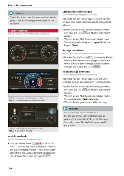 2017-2020 Audi A5 Bedienungsanleitung | Deutsch