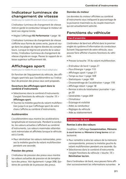 2018-2023 Audi Q3/Q3 Sportback/RS Q3/RS Q3 Sportback Owner's Manual | French