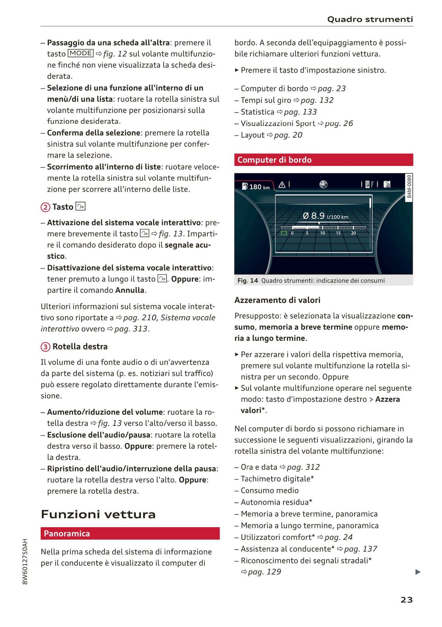 2017-2020 Audi A5 Owner's Manual | Italian