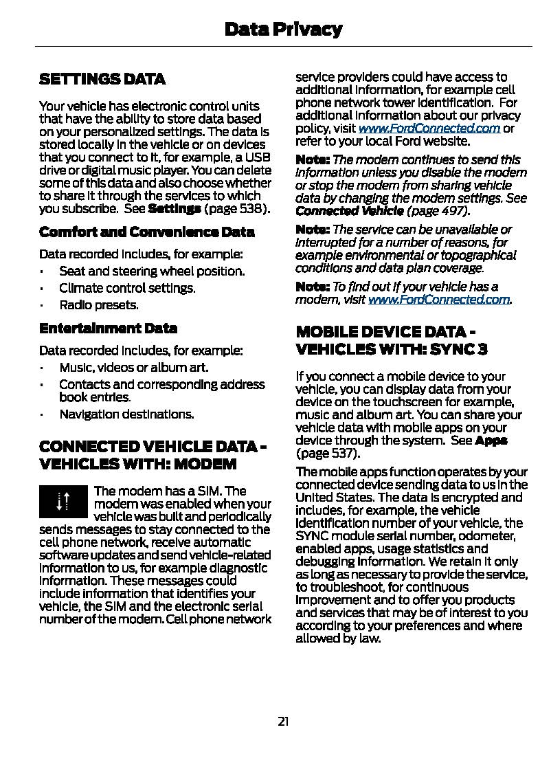 2021 Ford Focus Owner's Manual | English