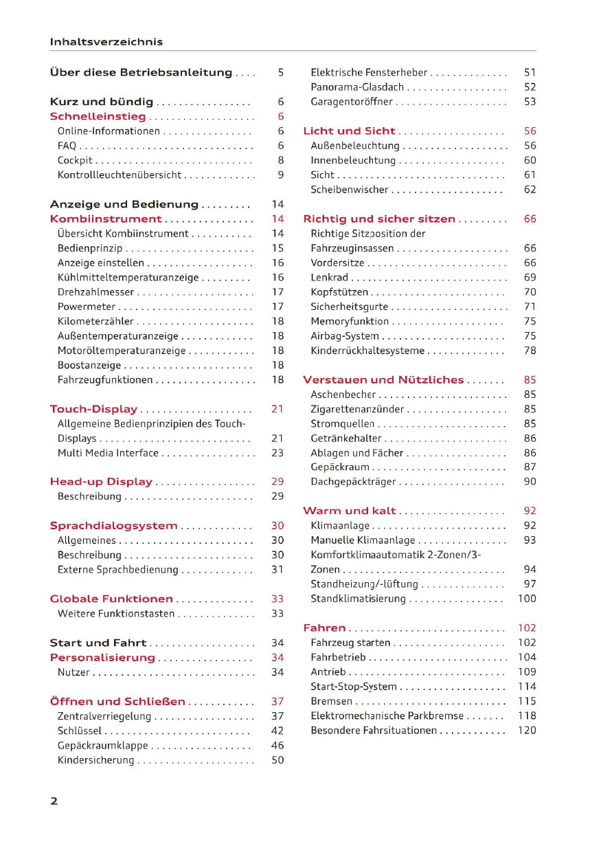 2020-2023 Audi A3 Owner's Manual | German