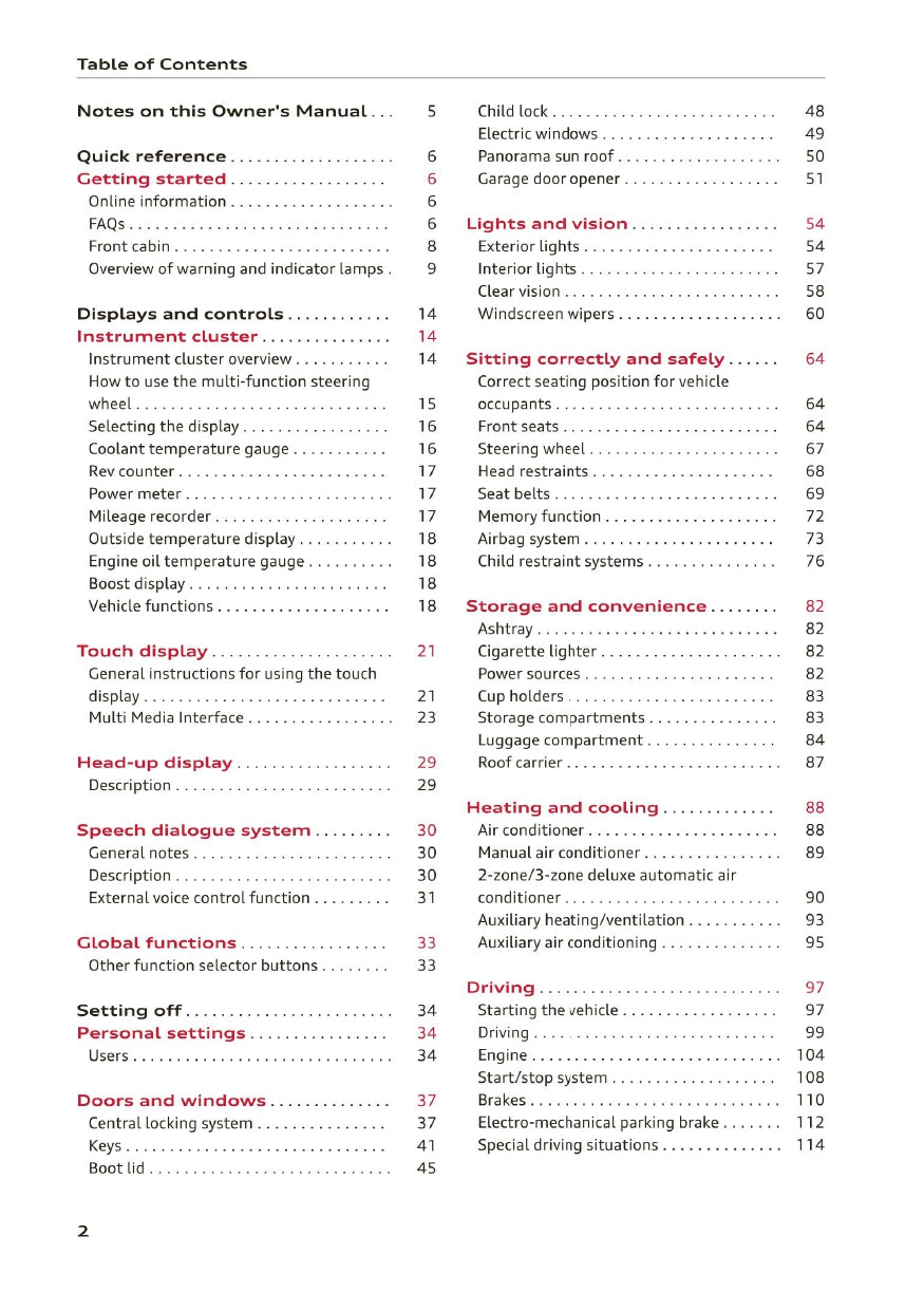 2020-2023 Audi A3 Limousine/A3 Sportback/A3 Sportback g-tron/S3 Limousine/S3 Sportback Owner's Manual | English