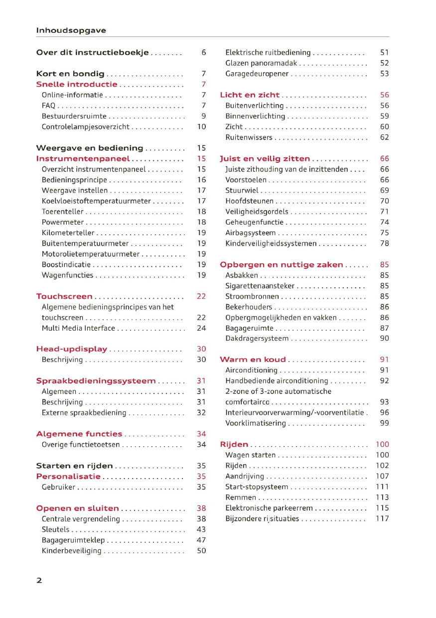 2020-2023 Audi A3 Owner's Manual | Dutch