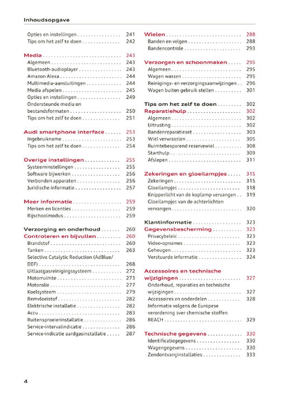 2020-2023 Audi A3 Owner's Manual | Dutch