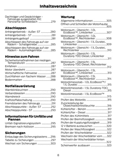 2021 Ford Fiesta Owner's Manual | German