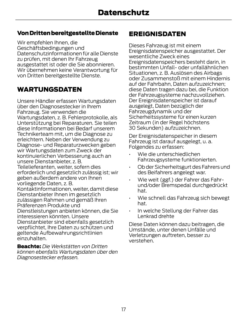 2021 Ford Fiesta Owner's Manual | German