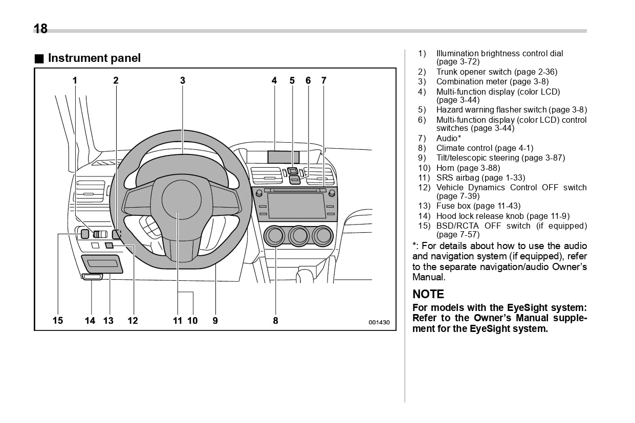 2019 Subaru WRX Owner's Manual | English