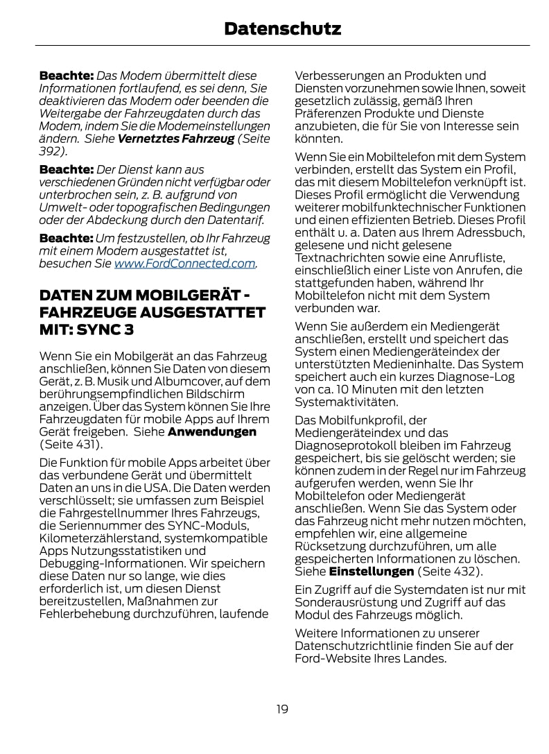 2021 Ford Fiesta Owner's Manual | German