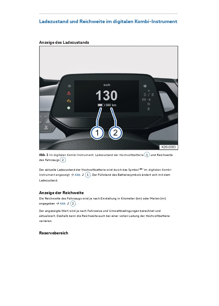 2020-2023 Volkswagen ID.3 Bedienungsanleitung | Deutsch