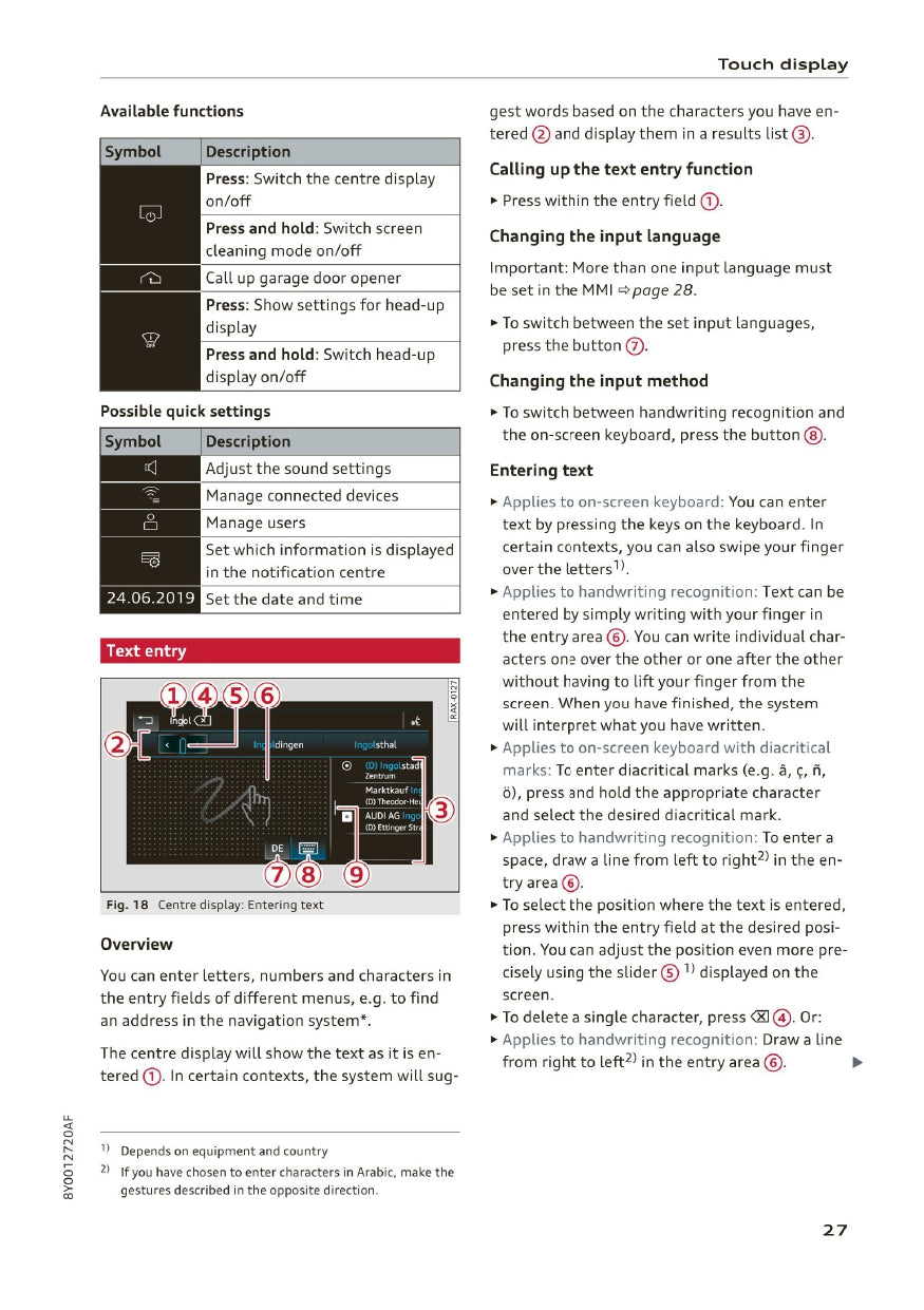 2020-2023 Audi A3 Limousine/A3 Sportback/A3 Sportback g-tron/S3 Limousine/S3 Sportback Owner's Manual | English