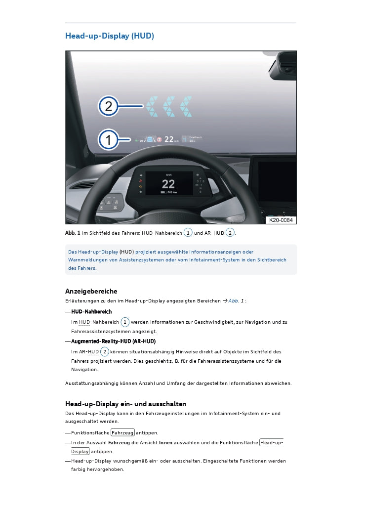 2020-2023 Volkswagen ID.3 Bedienungsanleitung | Deutsch